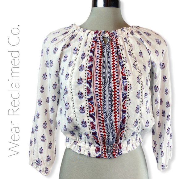 🆕 DEX Boho Festival Peasant Top - Picture 1 of 10